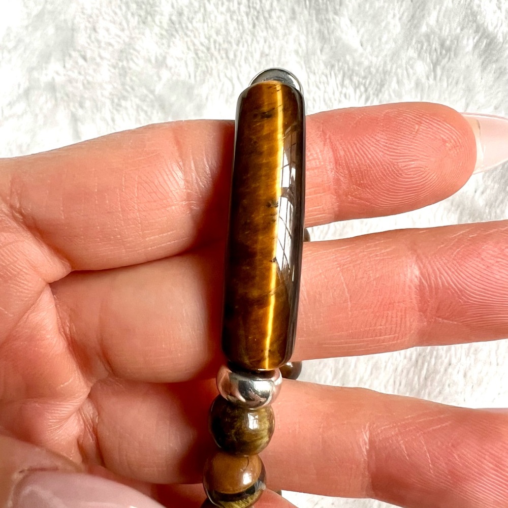 3 Bracelet Stack! Solar Chakra Tigers Eye Mala Style Set - Picture 4 of 16
